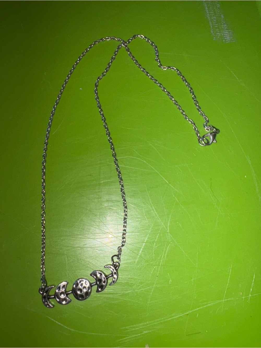 Silver Moon Phase Necklace - Women Jewelry